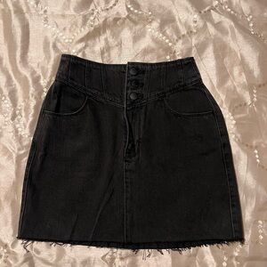 Hollister Black Mini Denim Skirt